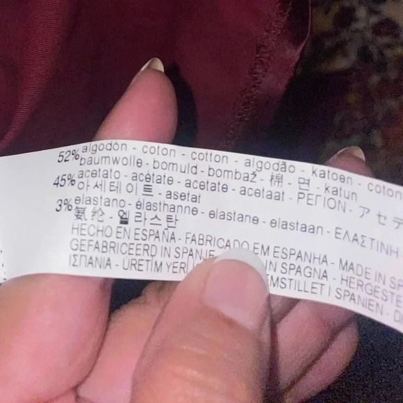 Zara women's‎ burgandy silk peplum top size XS - Picture 7 of 7